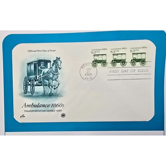 Ambulance 1860 US FDC Transportation Series 1985 - Picture 3 of 3